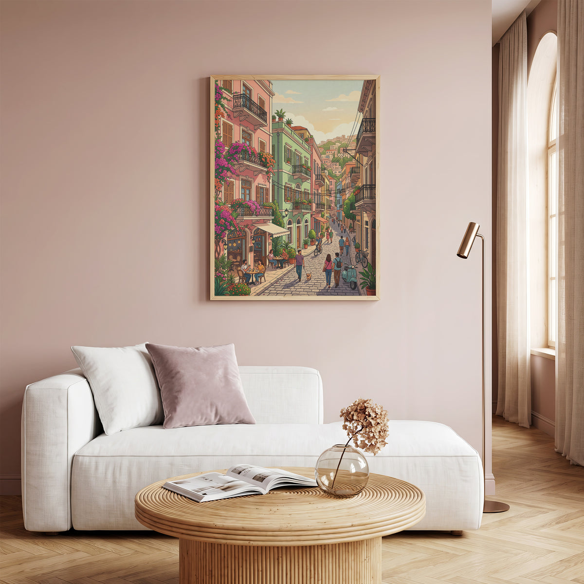 Beirut Gemmayzeh Balconies Poster - Vintage Lebanon Wall Art