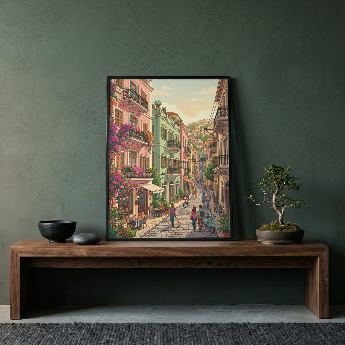 Beirut Gemmayzeh Balconies Poster - Vintage Lebanon Wall Art