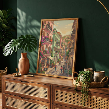 Beirut Gemmayzeh Balconies Poster - Vintage Lebanon Wall Art