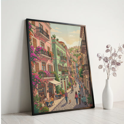 Beirut Gemmayzeh Balconies Poster - Vintage Lebanon Wall Art