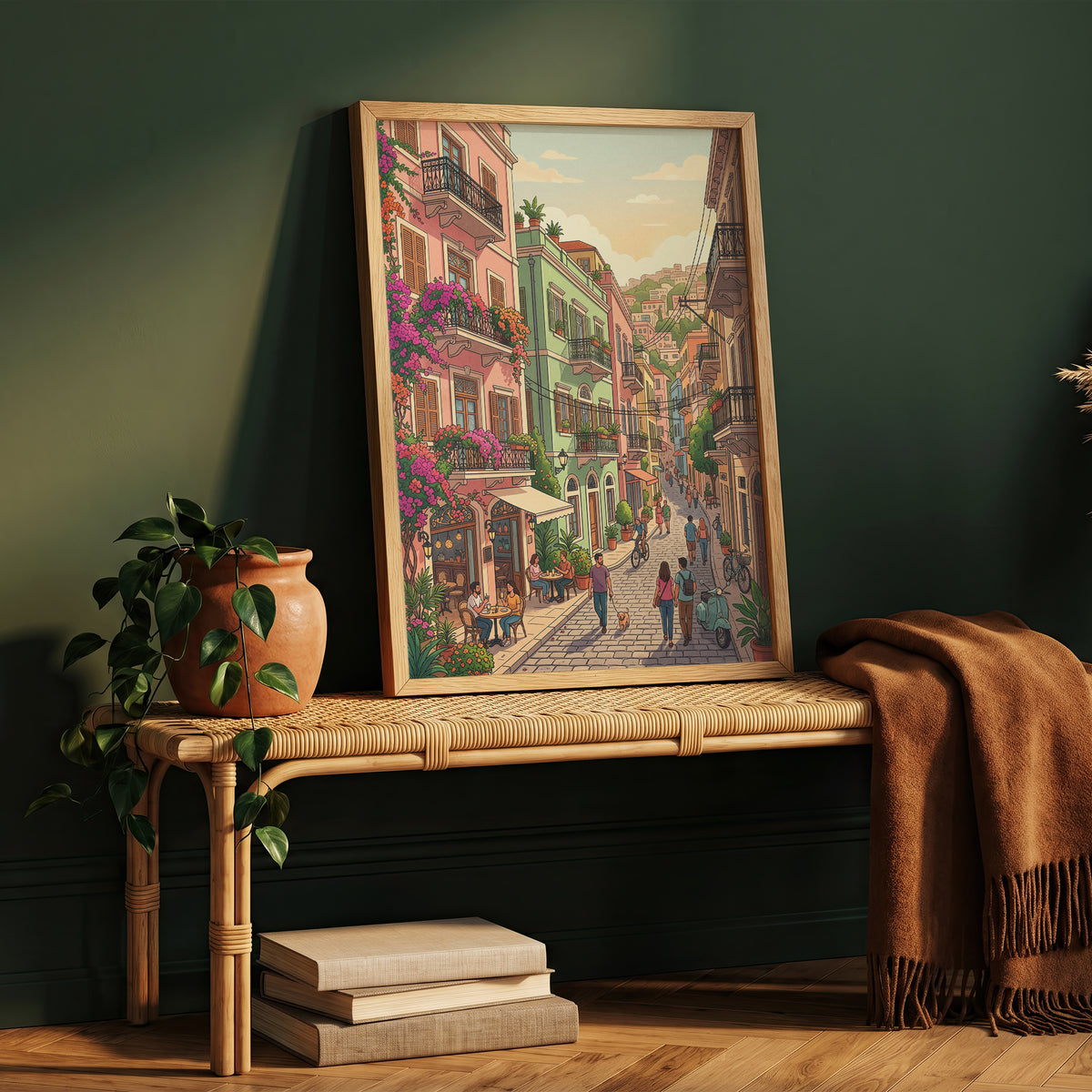 Beirut Gemmayzeh Balconies Poster - Vintage Lebanon Wall Art