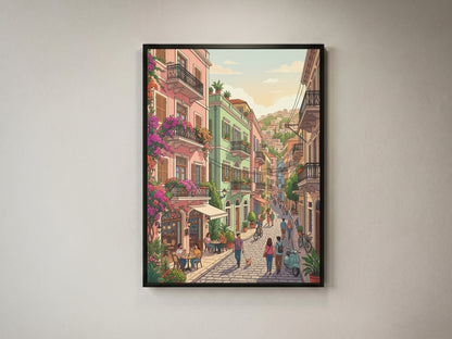 Beirut Gemmayzeh Balconies Poster - Vintage Lebanon Wall Art