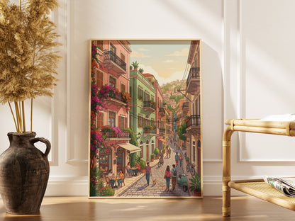 Beirut Gemmayzeh Balconies Poster - Vintage Lebanon Wall Art