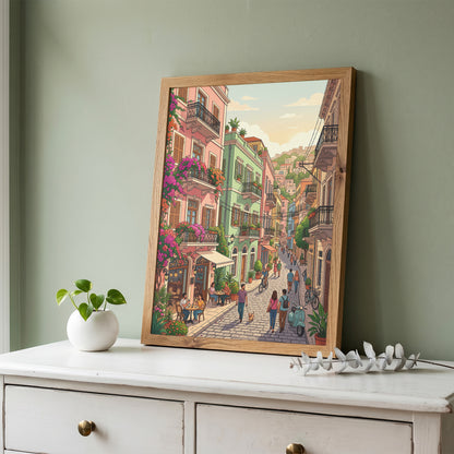 Beirut Gemmayzeh Balconies Poster - Vintage Lebanon Wall Art