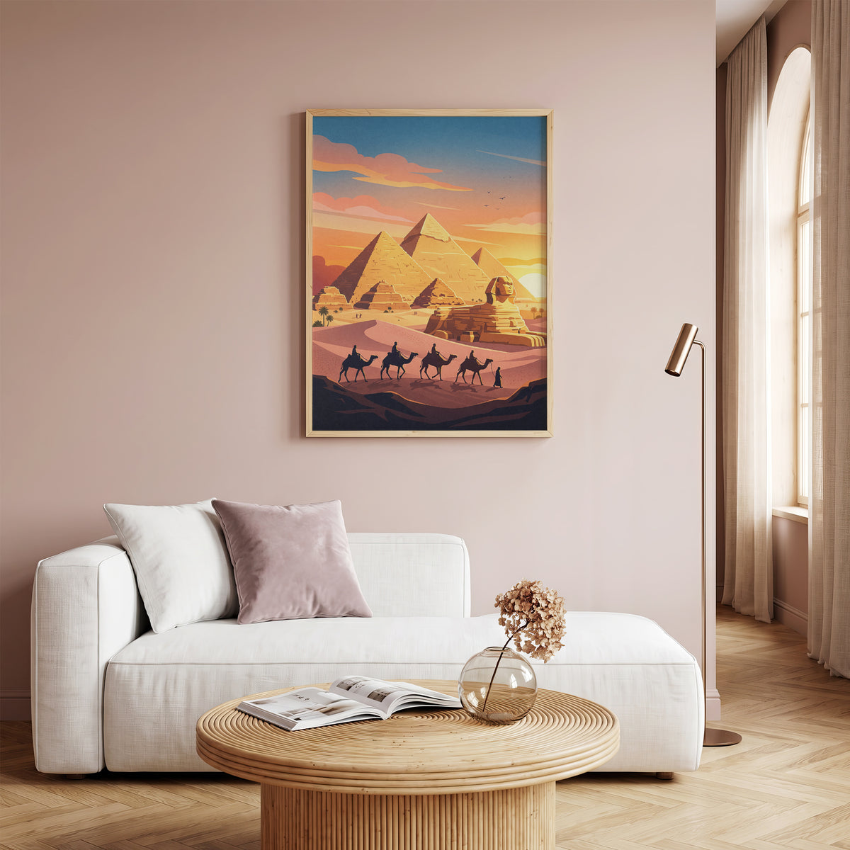 Cairo Egypt Pyramids of Giza Travel Poster