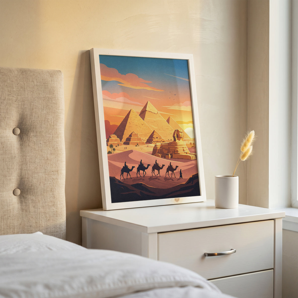 Cairo Egypt Pyramids of Giza Travel Poster