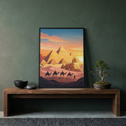 Cairo Egypt Pyramids of Giza Travel Poster