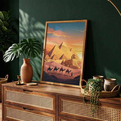 Cairo Egypt Pyramids of Giza Travel Poster