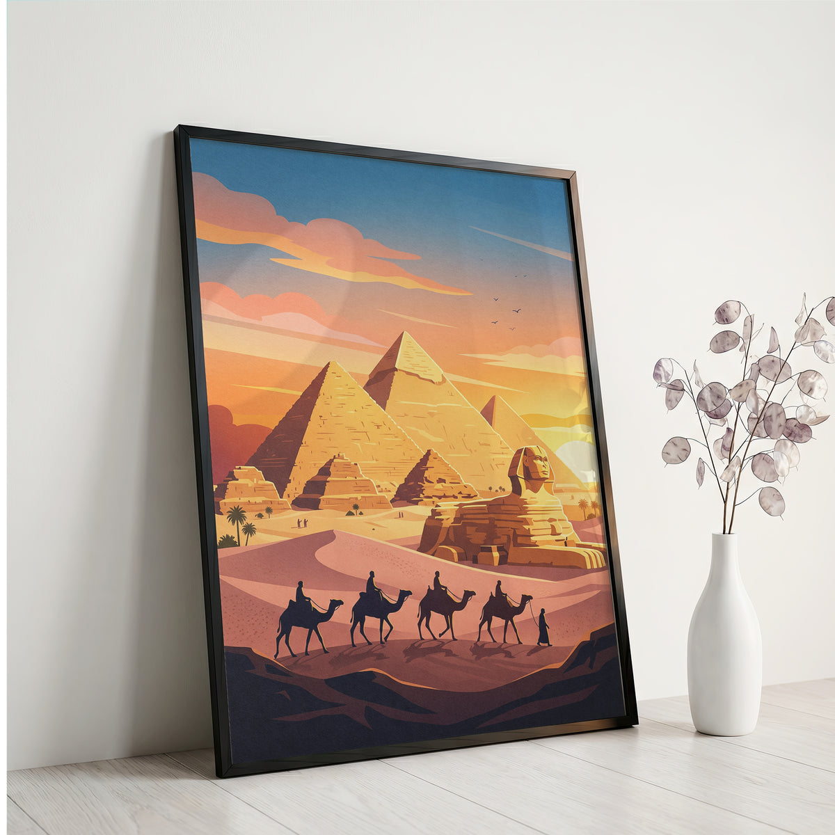 Cairo Egypt Pyramids of Giza Travel Poster