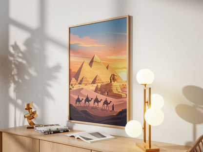 Cairo Egypt Pyramids of Giza Travel Poster