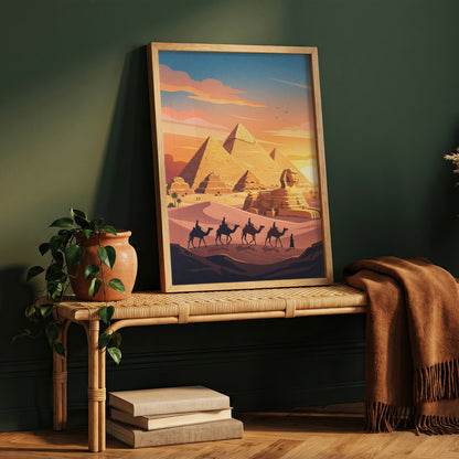 Cairo Egypt Pyramids of Giza Travel Poster