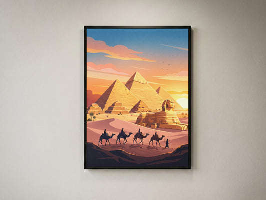 Cairo Egypt Pyramids of Giza Travel Poster