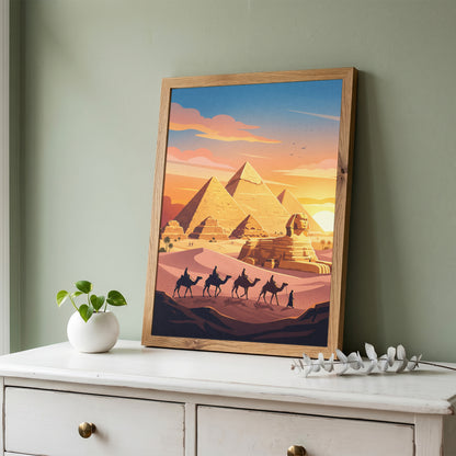 Cairo Egypt Pyramids of Giza Travel Poster