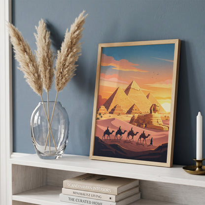 Cairo Egypt Pyramids of Giza Travel Poster