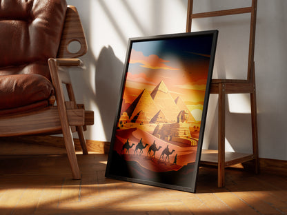 Cairo Egypt Pyramids of Giza Travel Poster