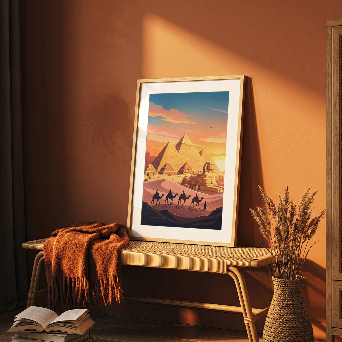 Cairo Egypt Pyramids of Giza Travel Poster