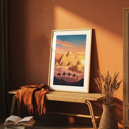 Cairo Egypt Pyramids of Giza Travel Poster