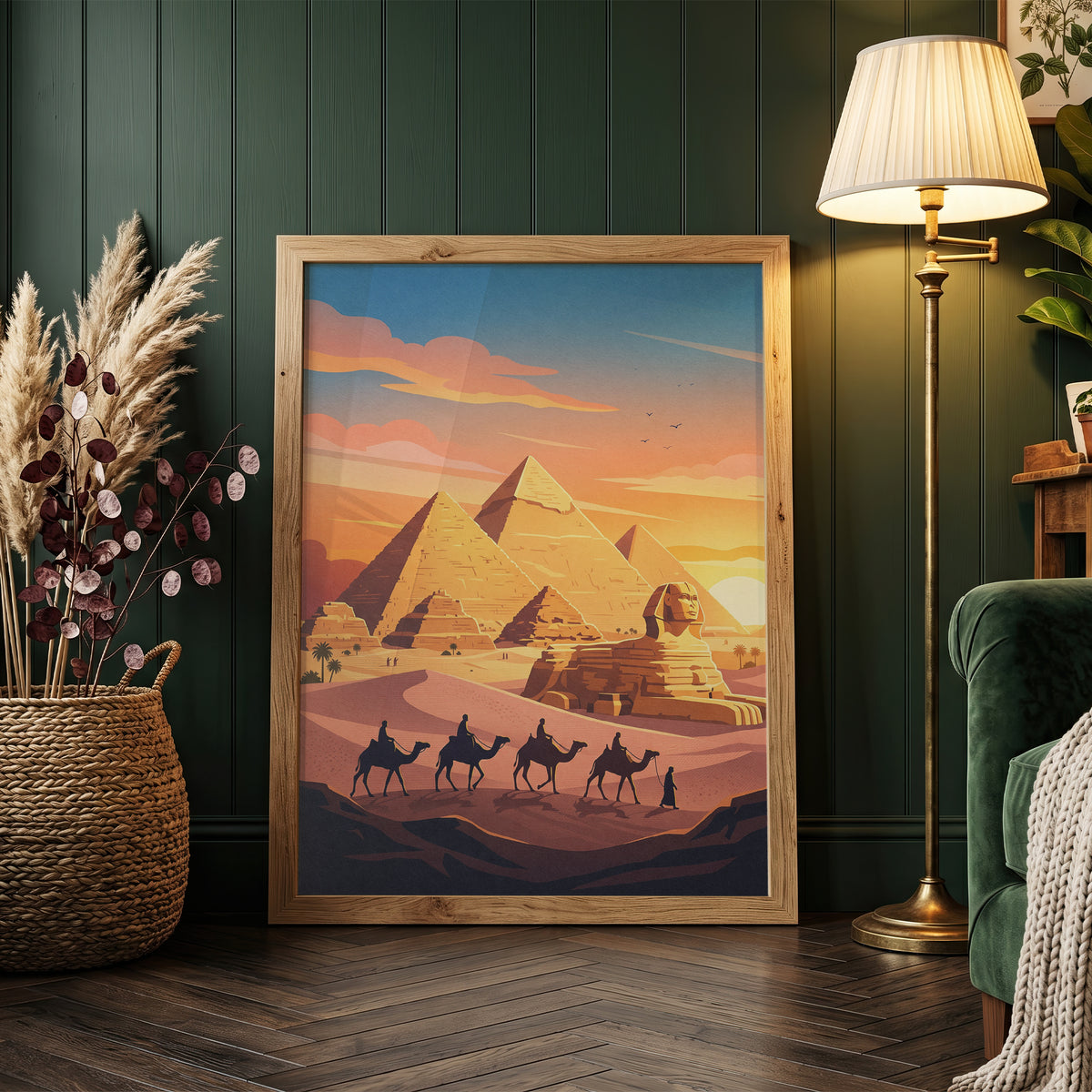 Cairo Egypt Pyramids of Giza Travel Poster