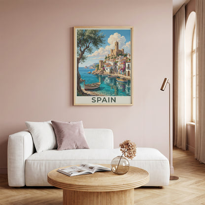 Spain Coastal Town Travel Poster