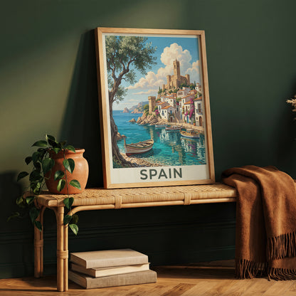Spain Coastal Town Travel Poster