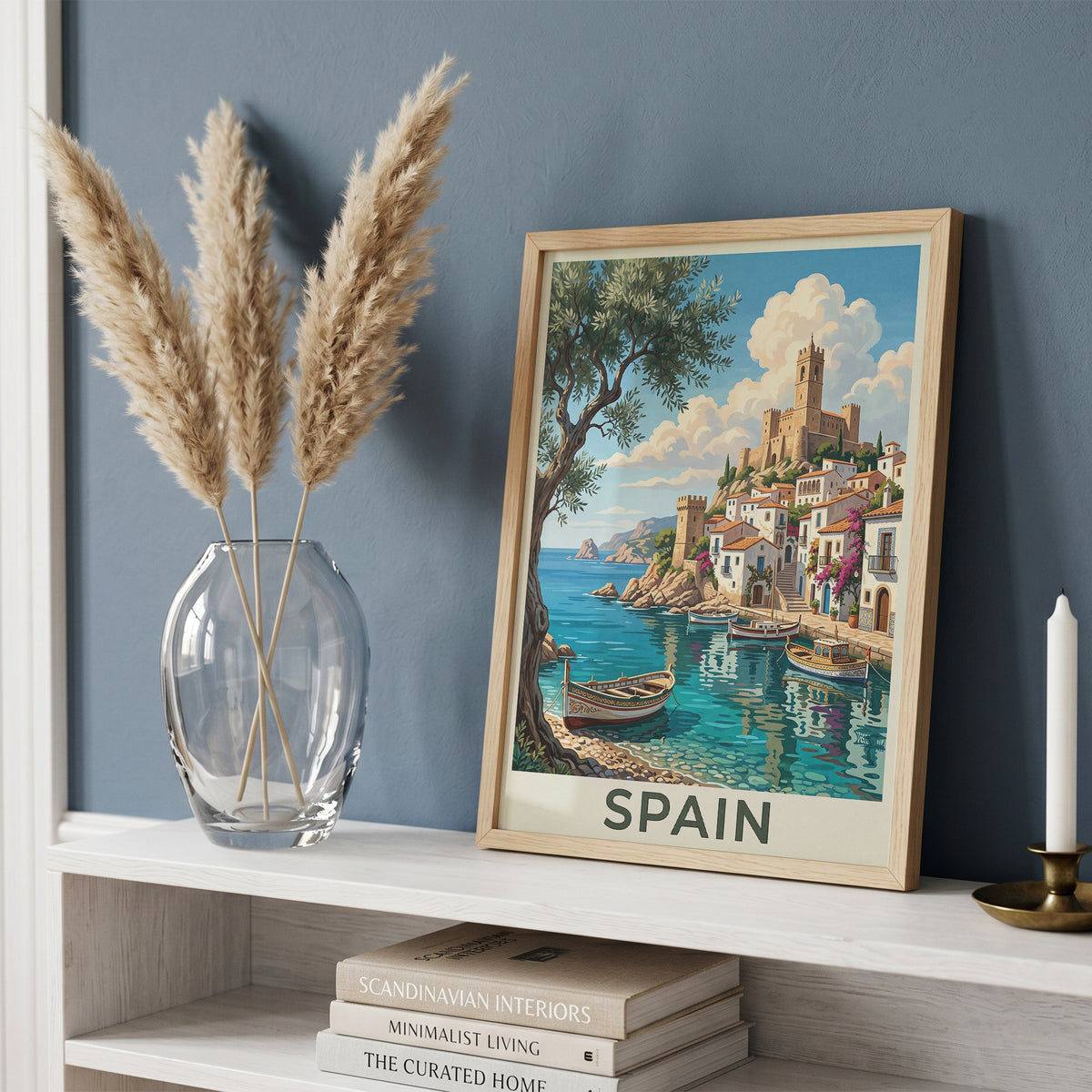 Spain Coastal Town Travel Poster