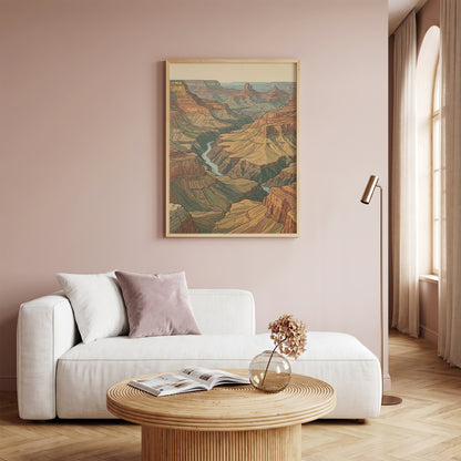 Southwestern Desert Canyon Panorama Wall Art Print Red Rock Sandstone Buttes