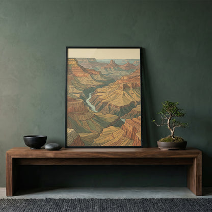 Southwestern Desert Canyon Panorama Wall Art Print Red Rock Sandstone Buttes