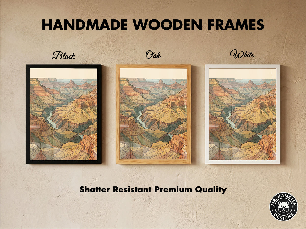 Southwestern Desert Canyon Panorama Wall Art Print Red Rock Sandstone Buttes