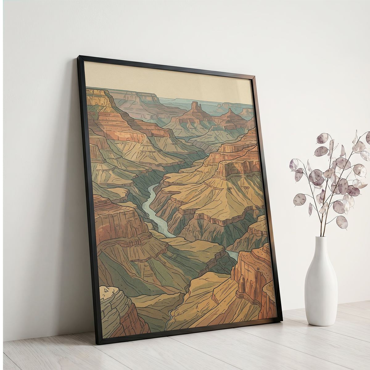 Southwestern Desert Canyon Panorama Wall Art Print Red Rock Sandstone Buttes