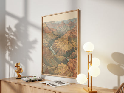 Southwestern Desert Canyon Panorama Wall Art Print Red Rock Sandstone Buttes
