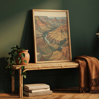 Southwestern Desert Canyon Panorama Wall Art Print Red Rock Sandstone Buttes