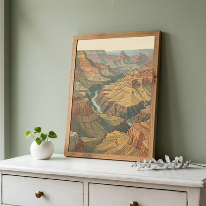 Southwestern Desert Canyon Panorama Wall Art Print Red Rock Sandstone Buttes