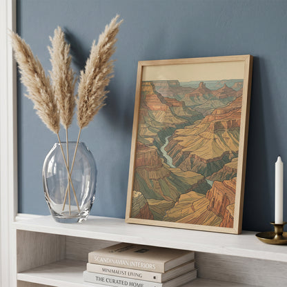 Southwestern Desert Canyon Panorama Wall Art Print Red Rock Sandstone Buttes
