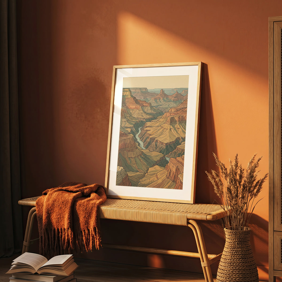 Southwestern Desert Canyon Panorama Wall Art Print Red Rock Sandstone Buttes