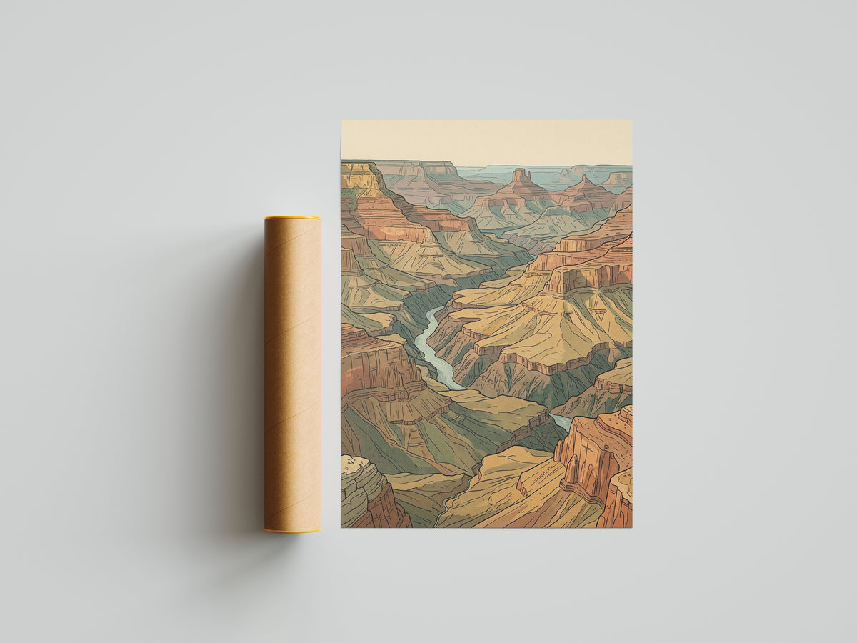 Southwestern Desert Canyon Panorama Wall Art Print Red Rock Sandstone Buttes