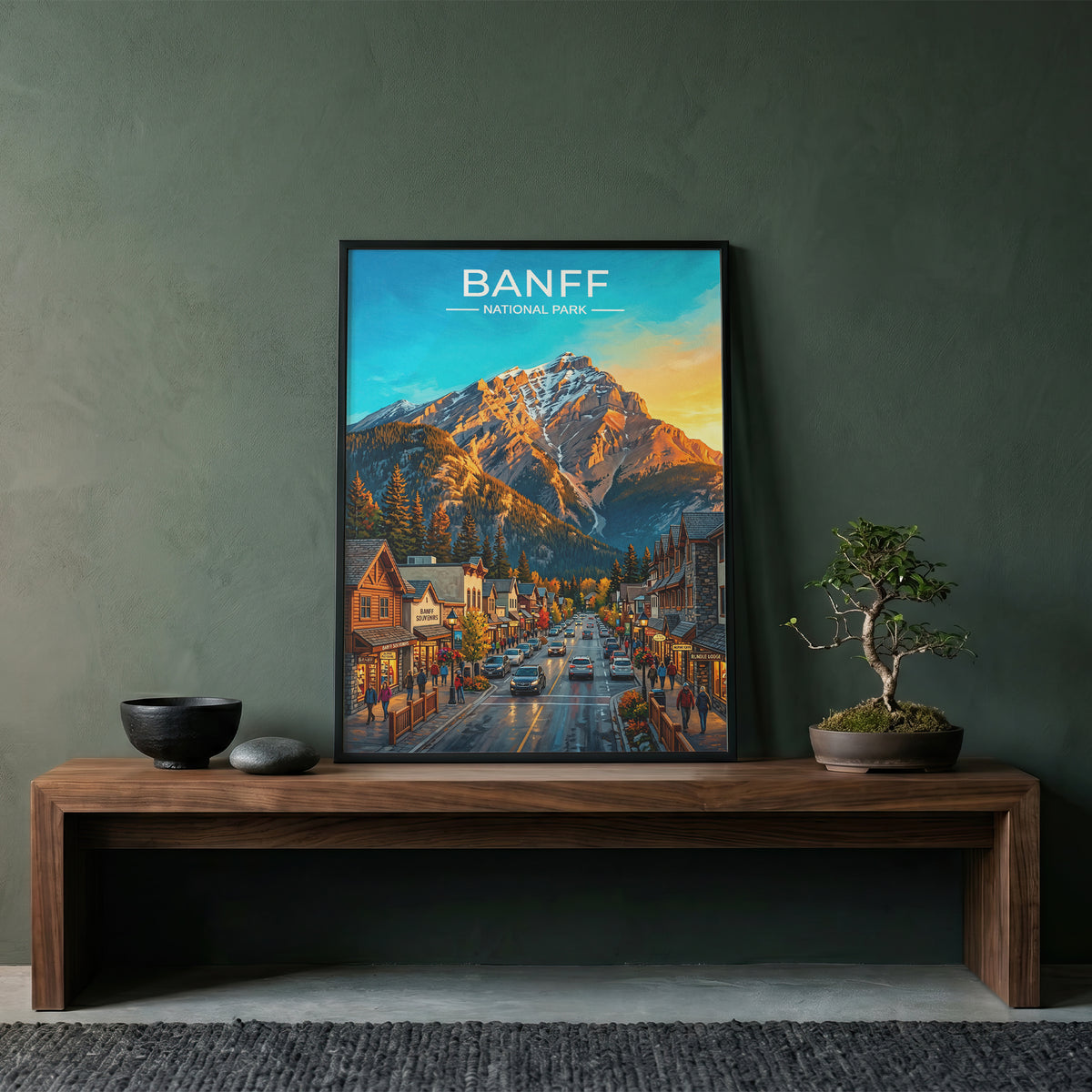 Banff National Park Poster, Canadian Rockies Wall Art