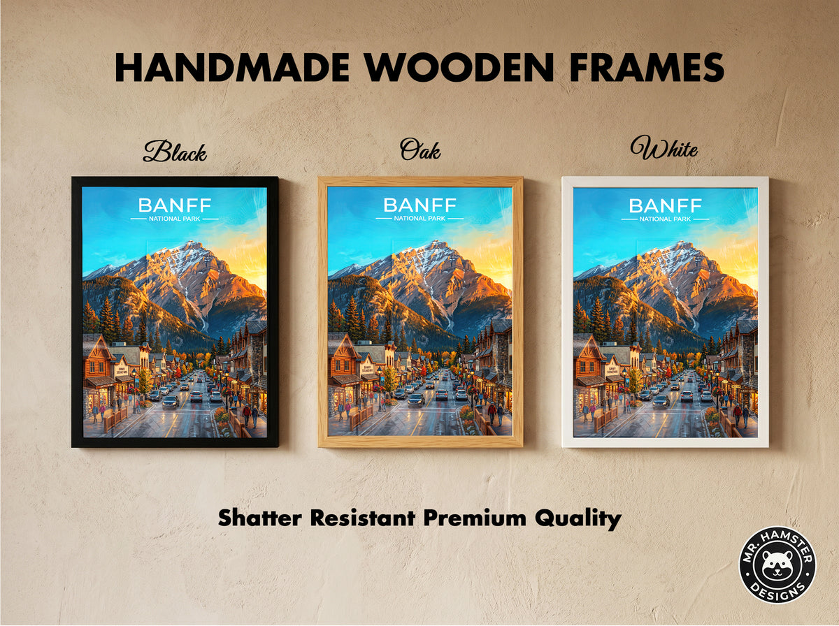 Banff National Park Poster, Canadian Rockies Wall Art