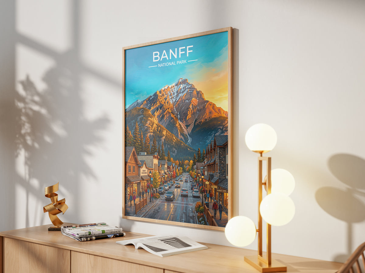 Banff National Park Poster, Canadian Rockies Wall Art