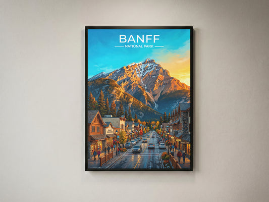 Banff National Park Poster, Canadian Rockies Wall Art