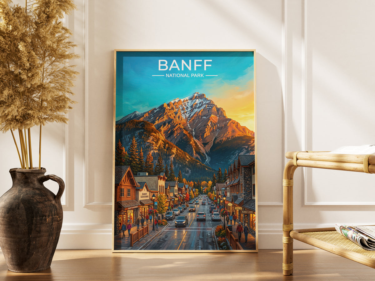 Banff National Park Poster, Canadian Rockies Wall Art