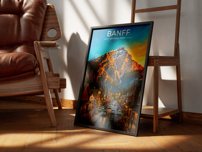Banff National Park Poster, Canadian Rockies Wall Art