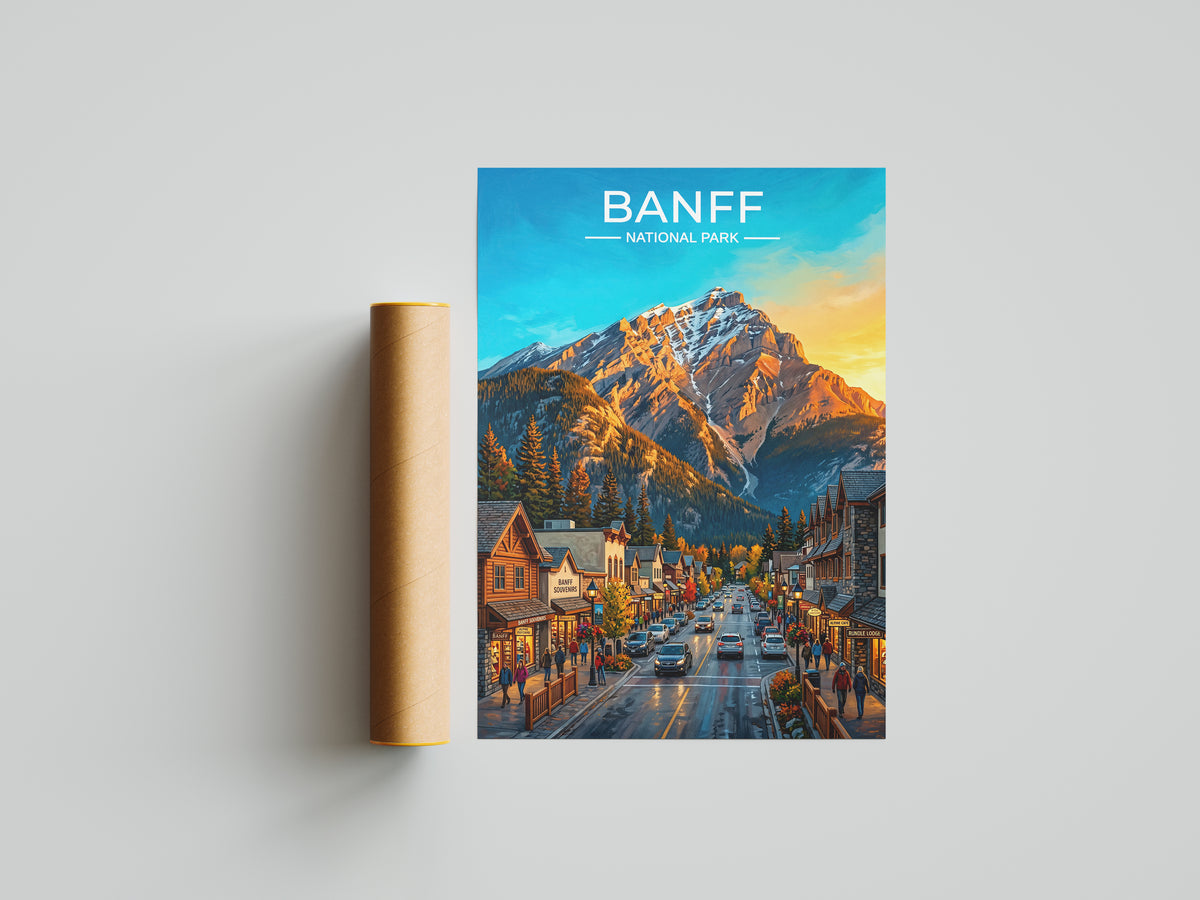 Banff National Park Poster, Canadian Rockies Wall Art