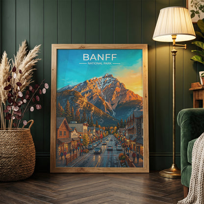 Banff National Park Poster, Canadian Rockies Wall Art