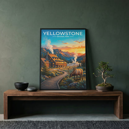 Yellowstone National Park Poster, Old Faithful Geyser