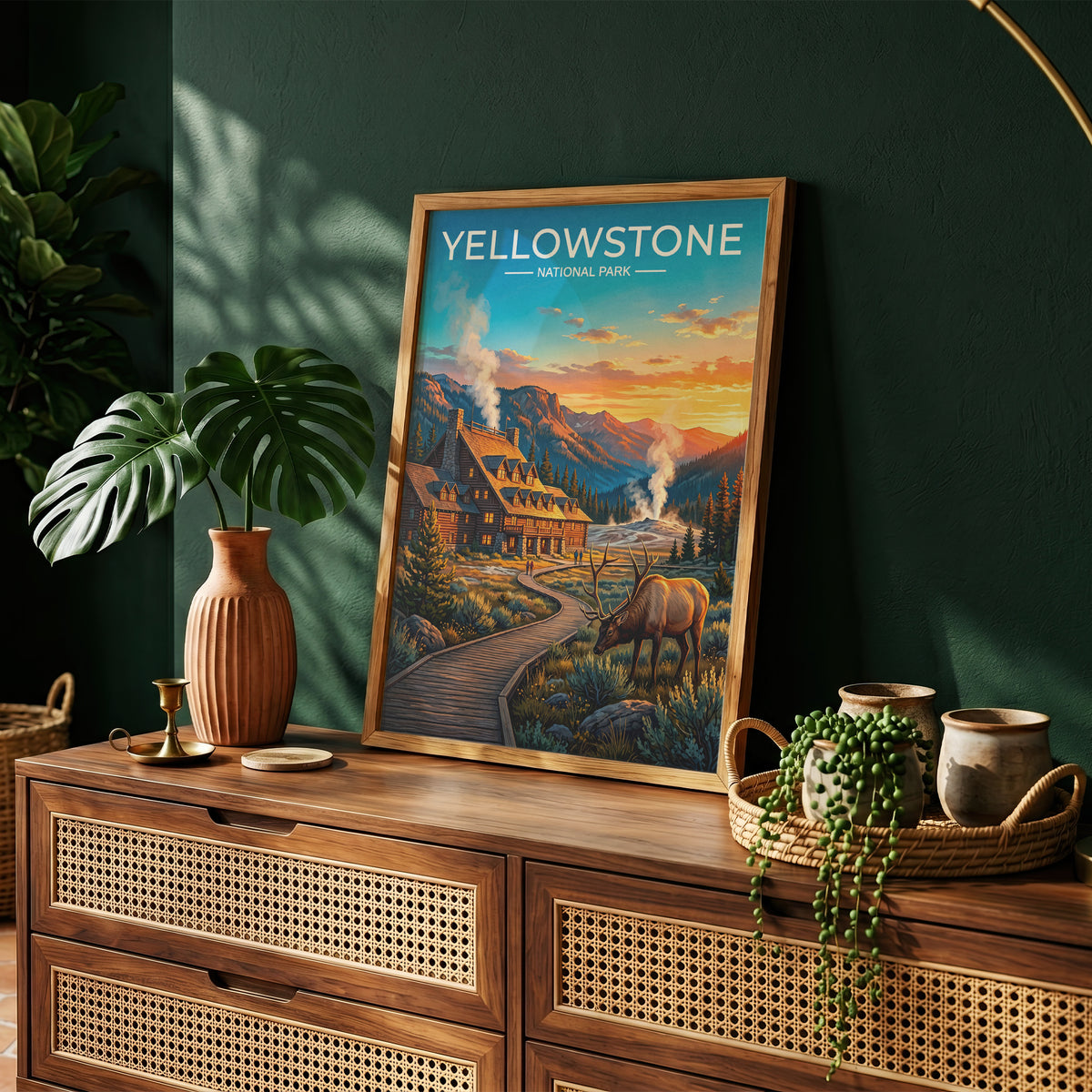 Yellowstone National Park Poster, Old Faithful Geyser
