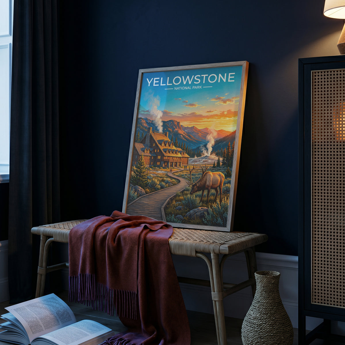Yellowstone National Park Poster, Old Faithful Geyser