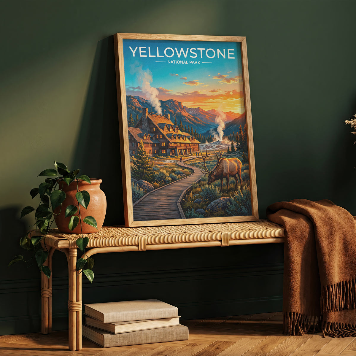 Yellowstone National Park Poster, Old Faithful Geyser