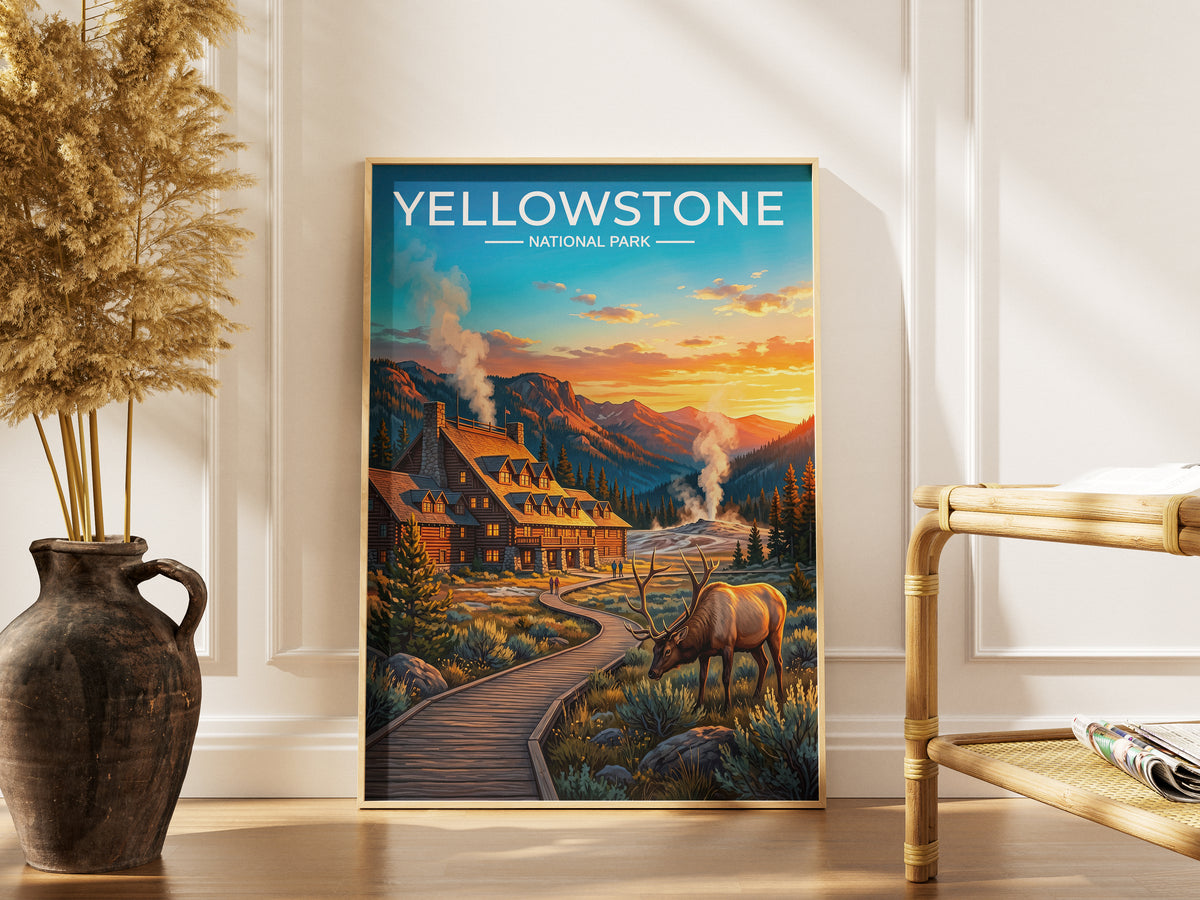 Yellowstone National Park Poster, Old Faithful Geyser