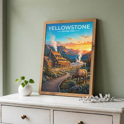 Yellowstone National Park Poster, Old Faithful Geyser