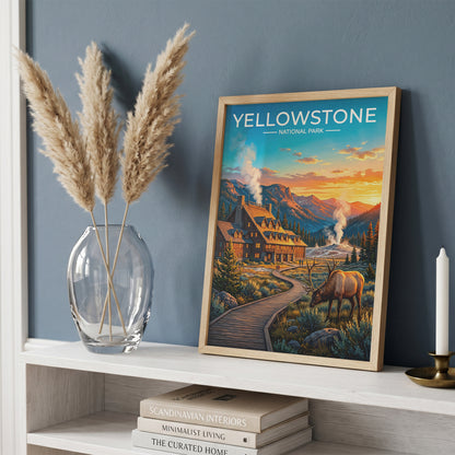 Yellowstone National Park Poster, Old Faithful Geyser